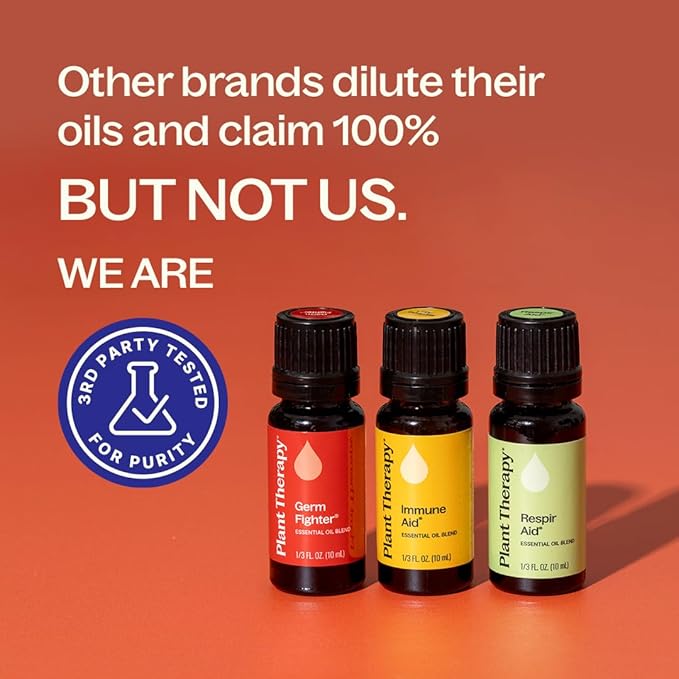 Plant Therapy Wellness Essential Oil Set, 3-Pack of 10 MLS (1/3 oz), Pure Essential Oil Blends: Germ Fighter, Immune Aid & Respir Aid, Great for Immune Support, Respiratory Relief & Seasonal Wellness