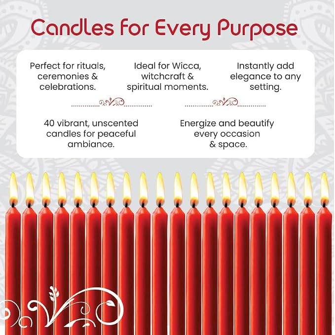 Spell Candles (Set of 40, Red)