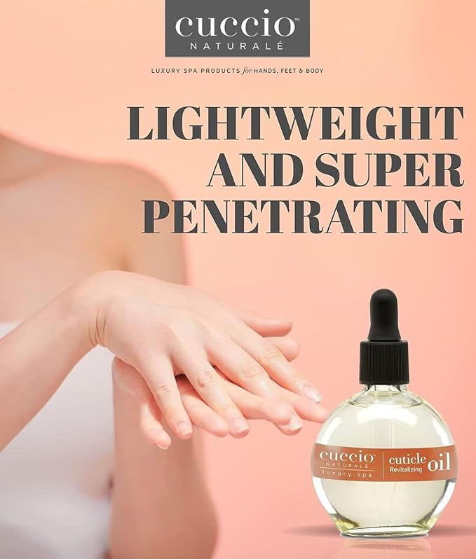 Cuccio Naturale Sweet Almond Revitalizing Cuticle Oil, Lightweight Fast-Absorbing Hydrating Nail & Cuticle Conditioner, Cold-Pressed Oils + Vitamin E, 2.30 Fl Oz