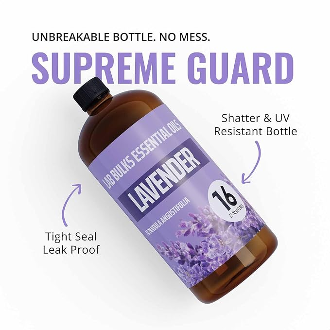 Lab Bulks Essential Oil (2-Pack) Lavender Essential Oil for Diffusers, Candles, Hair, Spray, Home – 16 oz Bulk