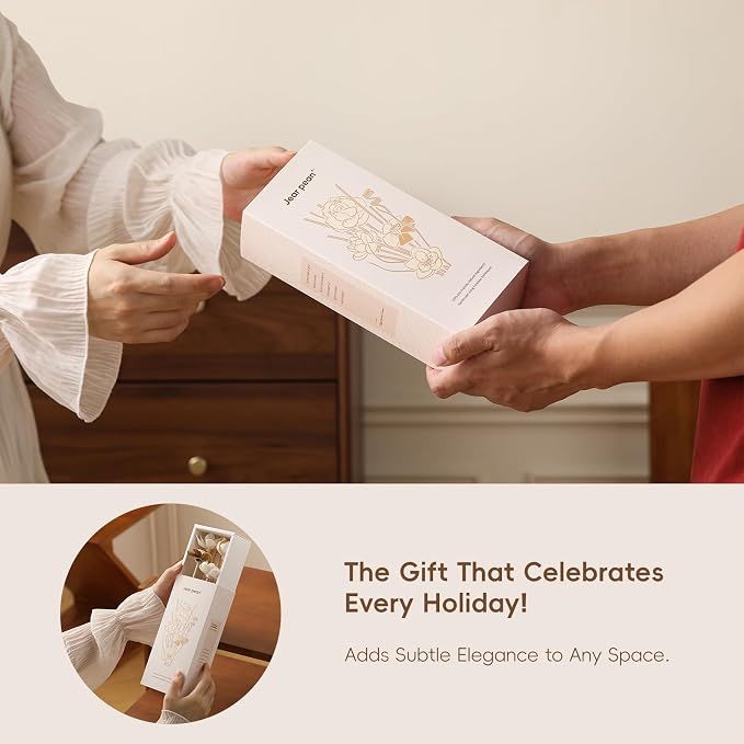 Reed Diffuser Sticks, Reed Diffuser Sticks Flowers, Reed Diffusers Set for Bathroom, Reeds Diffuser for Home, Bedroom Decor, Office,12Pcs, Natural Flower