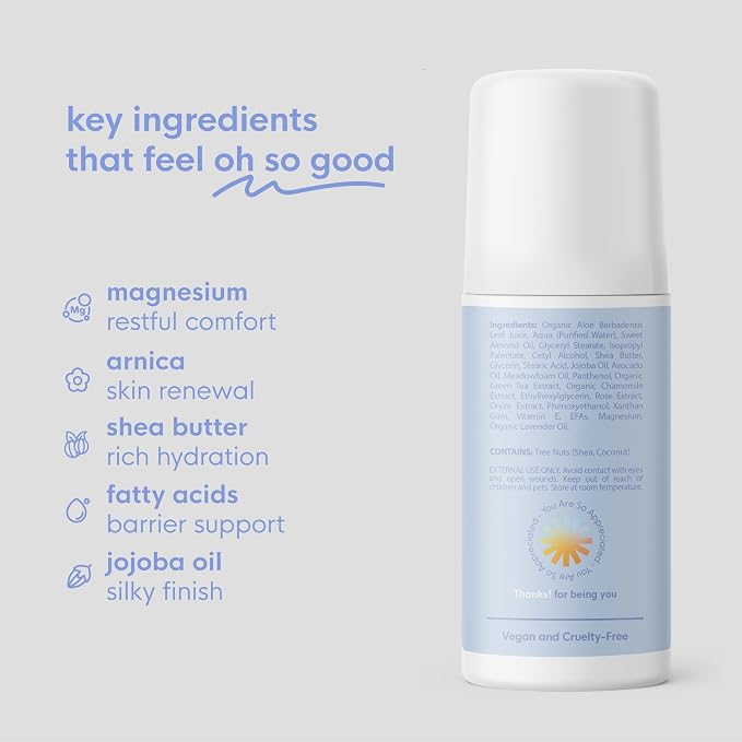 Massage Oil Roll On, Soothing Lavender Magnesium, Vegan, Cold Pressed with Lavender, Chamomile, Arnica & Essential Oils, Use After Shower or Before Bed, Self Care Essential, 3 FL OZ