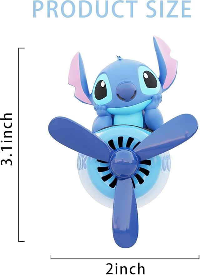 Cute Car Air Fresheners - Cartoon Pilot Automotive Diffuser, Rotating Propeller Automotive Air Outlet Fan Creative Car Perfume Decoration Accessories with 2 Fragrances