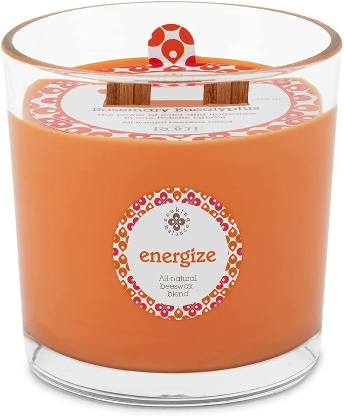 Root Candles Seeking Balance Wood Wick Spa Candle Aromatherapy Candles, 12-Ounce, Energize: Rosemary Eucalyptus