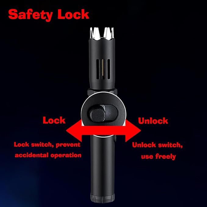 Torch Lighter, Jet Flame Butane Lighter with Safety Lock, Windproof Adjustable Flame Refillable Butanes Cool Lighters for BBQ, Stove, Candle, Kitchen Cooker, Hobs, Men Gifts (Without Butane Gas)-Black