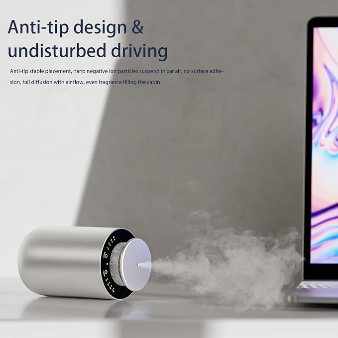 2026 Upgraded Rechargeable Car Scent Diffuser Kit, Includes 2 Premium Oils, Auto On/Off, Hotel Diffusers with 4 Mist Levels & Timers, Portable Aromatherapy Diffuser for Home,Room,Studio,Office-Silver