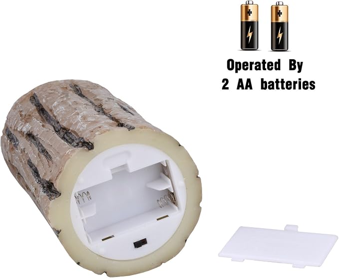 Vinkor Flameless Candles Battery Operated Candles Real Wax Pillar LED Candles with 10-Key Remote and Cycling 24 Hours Timer (Birch Effect 4" 5" 6")