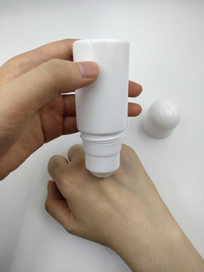 4Packs 30mL/50mL Empty Roll-on Bottle Plastic with Removable Cap for Easy Refills for Homemade Deodorants Essential Oil Blends (50mL)