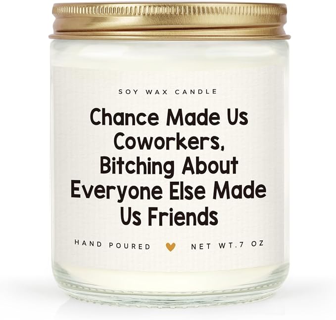 SteadStyle Funny Coworker Gifts for Women Men - Leaving, Farewell, Going Away, Retirement, New Job, Birthday Gifts for Coworker, Work Bestie, Lavender Scented Soy Wax Candle 7oz