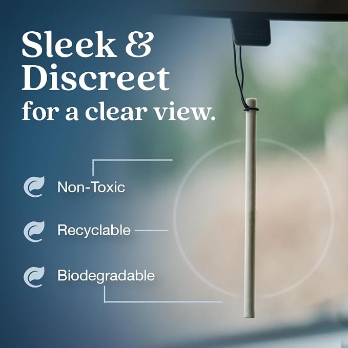 Enviroscent Non-Toxic* Car Air Freshener Auto Stix® - Scents Made Safer - Enjoy Fragrance Lasts Up to 480 Days - Includes Auto Stix® Diffusers & Elastic Loops - Coastal Storm & Teakwood (Pack of 8)