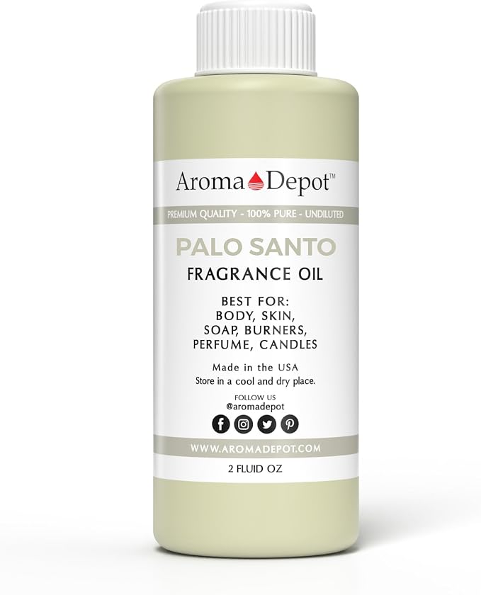 Palo Santo 2oz Fragrance Oil I Perfume I Skin Oil I Scented Oil. DIY Projects Such as Candles, Bath Bombs, Body Butters, Creams & Lotions. Few Drops in The Diffuser, Burners, or Warmers.