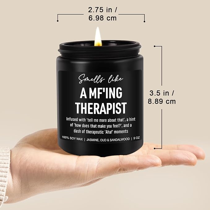 Younift Funny Scented Candle, Therapist Gifts, Therapy Office Decor & Must Haves, Occupational Therapy Gifts, Mental Health, Psychology Graduation, Therapist Appreciation Presents, Psychologist