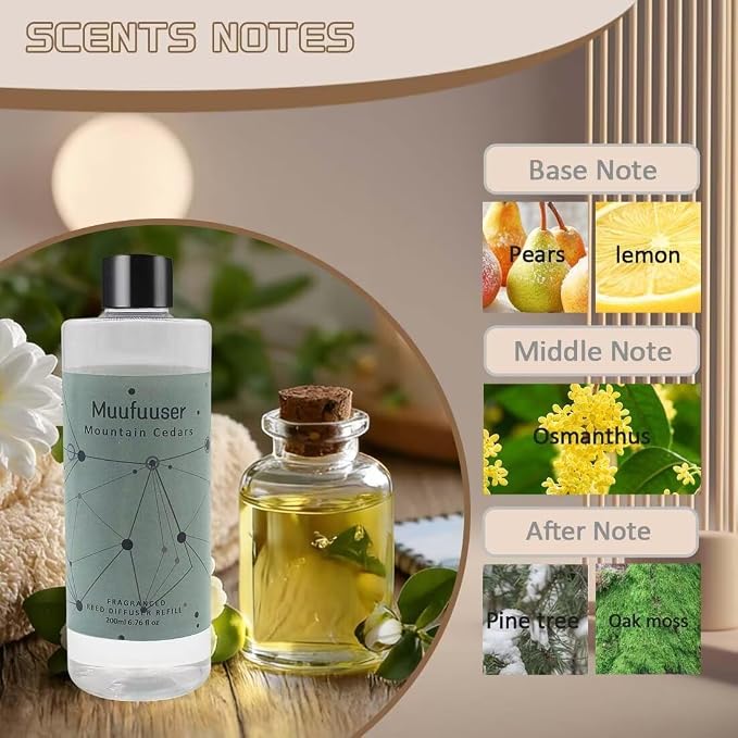 Reed Diffuser Refill 400ml, Scented Oil Refill for Home Fragrance, Long-Lasting Aromatherapy Oils for Reed Diffuser Sticks, Clean Formula with Premium Fragrance Oils, 13.5 Fl Oz (24 Scents