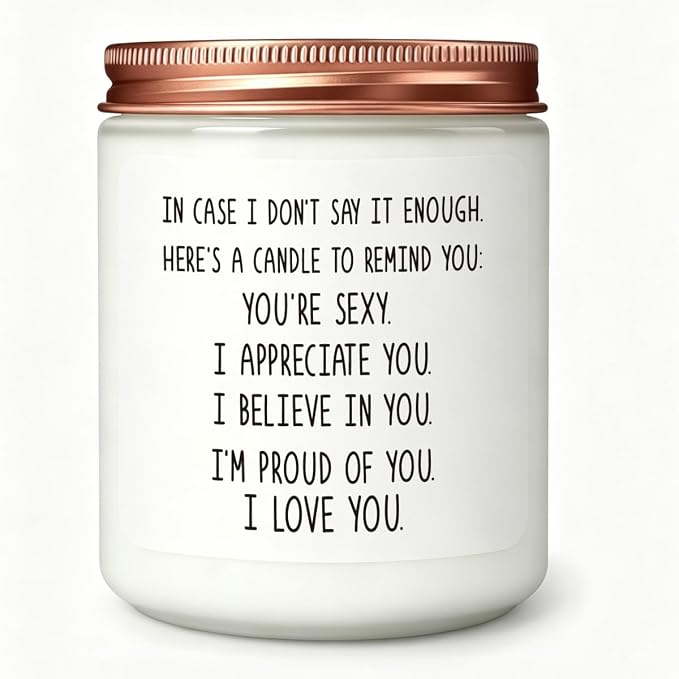 Romantic Candles Gifts for Him Men Unique Fathers Day Christmas Anniversary Birthday Gifts for Men Dad Husband Boyfriend Him Novelty Lavender Scented Soy Candle Gift