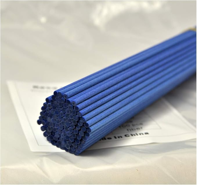 100 Pieces Fiber Reed Diffuser Replacement Refill Sticks (8" x 3mm, Blue)