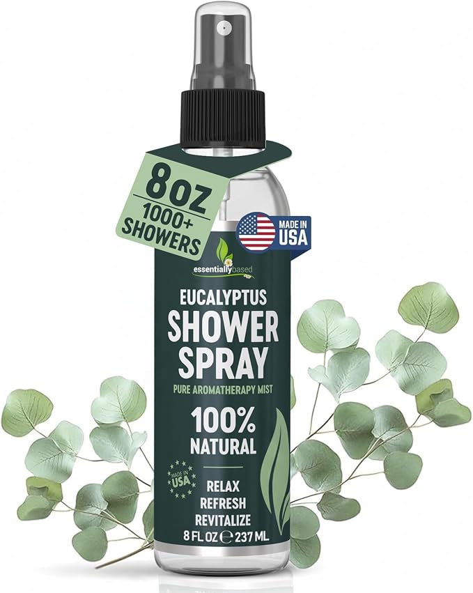 Pure Eucalyptus Shower Spray Big (8oz) - 100% Pure and Organic Oil - Eucalyptus Spray for Shower, Sauna and Spa - Steam Room Oil - Made in USA - Big (8oz)