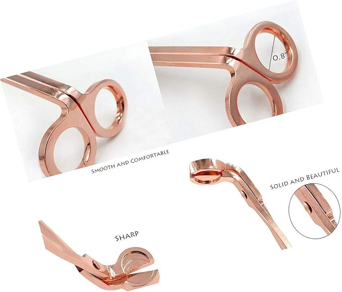 Sinen Candle Wick Trimmer,Wick Clipper Cutter Scissor -Rose Gold