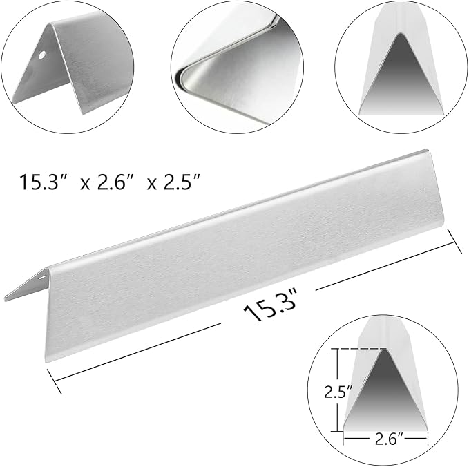 Replacement Parts for Weber Grill Spirit, 7636 Grill Parts 15.3 Inch Flavorizer Bars for Weber Spirit I & II 300 Series, Spirit E310 E320 E330 S310 S320 S330 with Front Control Knobs