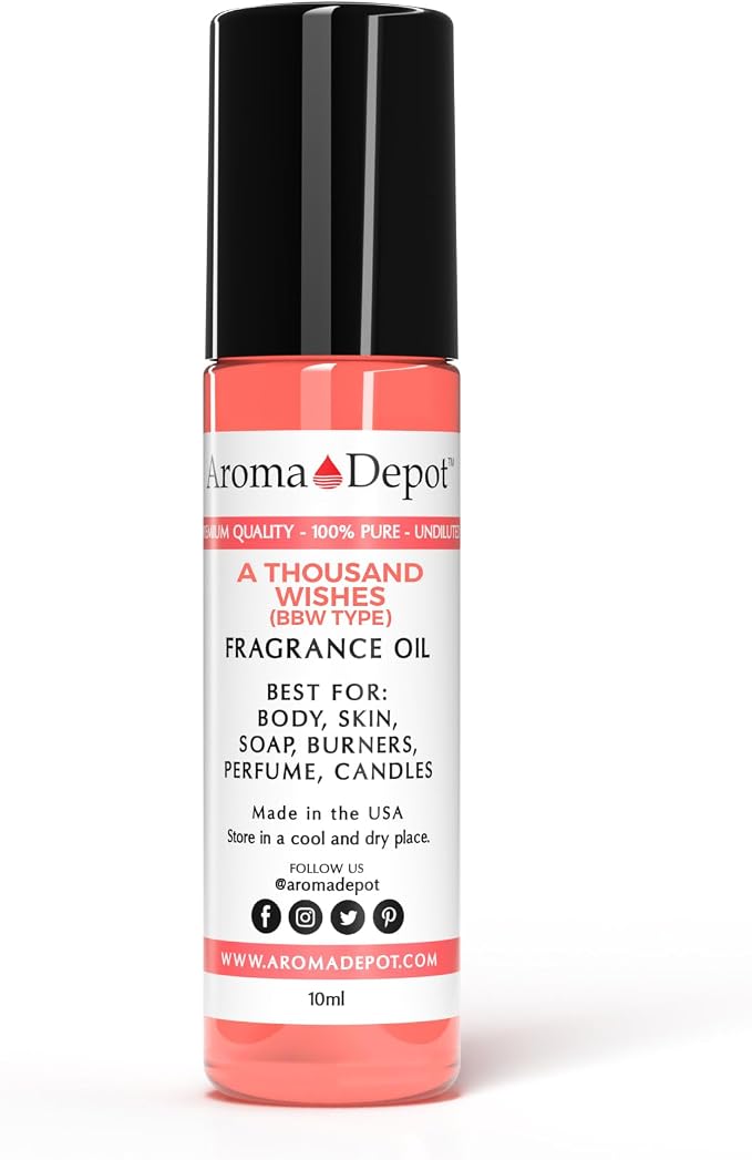 A Thousand Wishes 10 ml Fragrance Oil I Perfume I Skin Oil I Scented Oil. DIY Projects Such as Candles, Bath Bombs, Body Butters, Creams and lotions. Works for Diffuser, Burners, or Warmers.