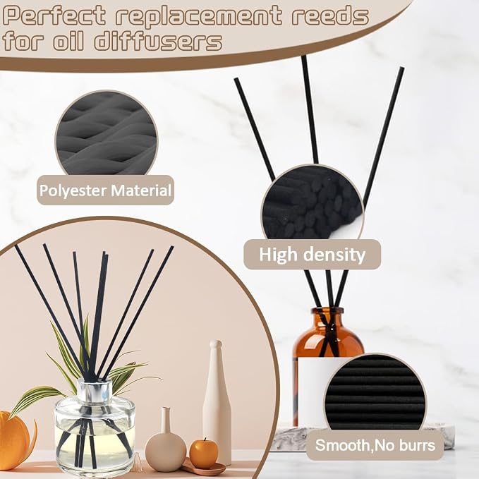 100PCS Aromatherapy Volatile Sticks，Reed Diffuser Sticks 3mm in Diameter, Rattan Wood Sticks Essential Oil Aroma Diffuser Sticks Refill Replacement for Aroma Fragrance (Blue, 8 in)
