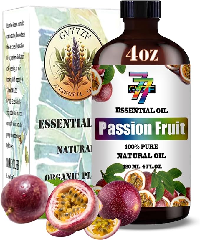 Passion Fruit Essential Oil, Passion Fruit Oils, for Diffuser, Humidifier, DIY Candles, Soap, Home, Yoga, Gift, Essential Oil, GV77ZF Passion Fruit Fragrance Oil - 4 fl oz (120 ml)