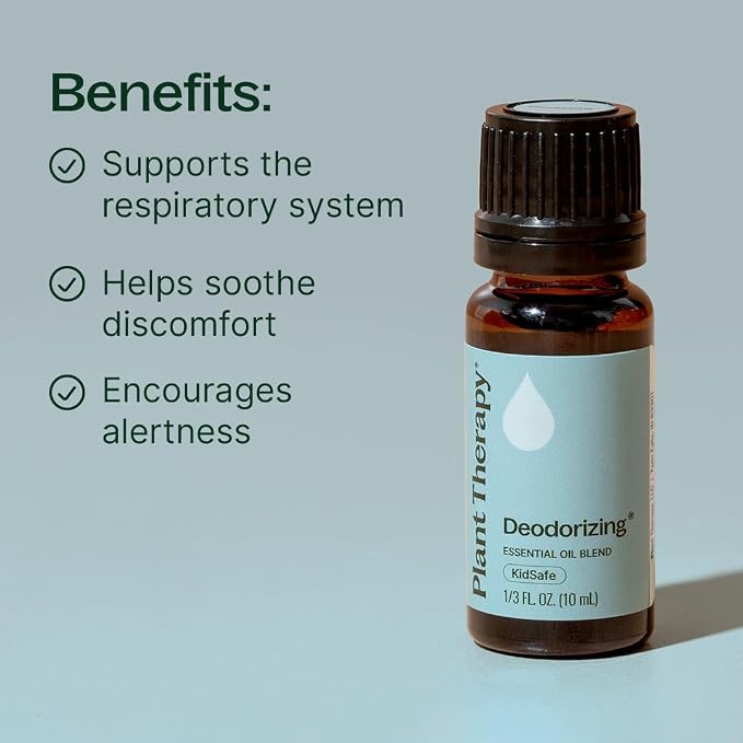 Plant Therapy Deodorizing Essential Oil Blend, 10 mL (1/3 oz), Pure Essential Oils, Undiluted, Therapeutic Grade, Ideal for Household Cleaning & Deodorizing