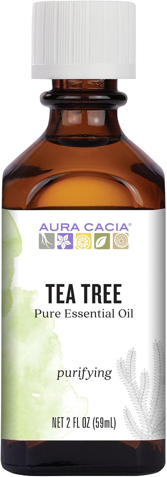 Aura Cacia Tea Tree Essential Oil, Pure Melaleuca Alternifolia Oil, Purifying Aromatherapy for Cleansing, Diffusers and DIY Skincare | 2 Fl Oz (Pack of 1)
