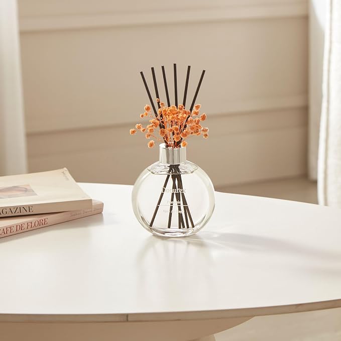 Flower Reed Diffuser Set 5.07oz Pineapple Scent Diffuser with Sticks Home Fragrance Reed Diffuser for Bathroom Shelf Decor