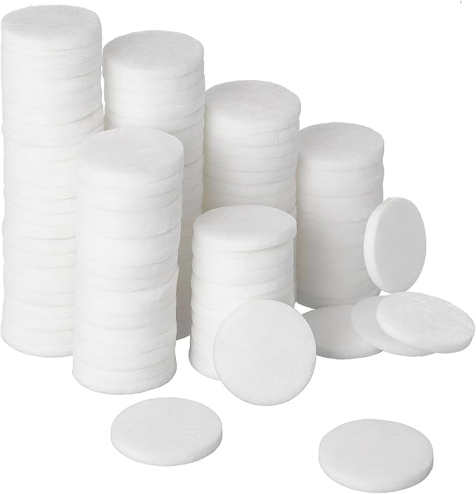 50Pcs Essential Oil Pads - 0.9 Inch Air Purifier Replacement Refill Pads, Mini Microfiber Pad for Humidifier Air Purifier Home Car Plug (White)