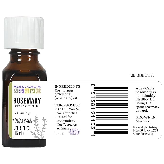 Aura Cacia 100% Pure Essential Oils - Rosemary - 0.5 oz