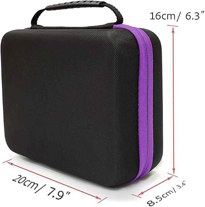30 Bottle EVA Essential Oils Organizer - Holds 5ml, 10ml, 15ml Bottles, Storage Holder Carrying Case, Traveling Bag with Foam Insert