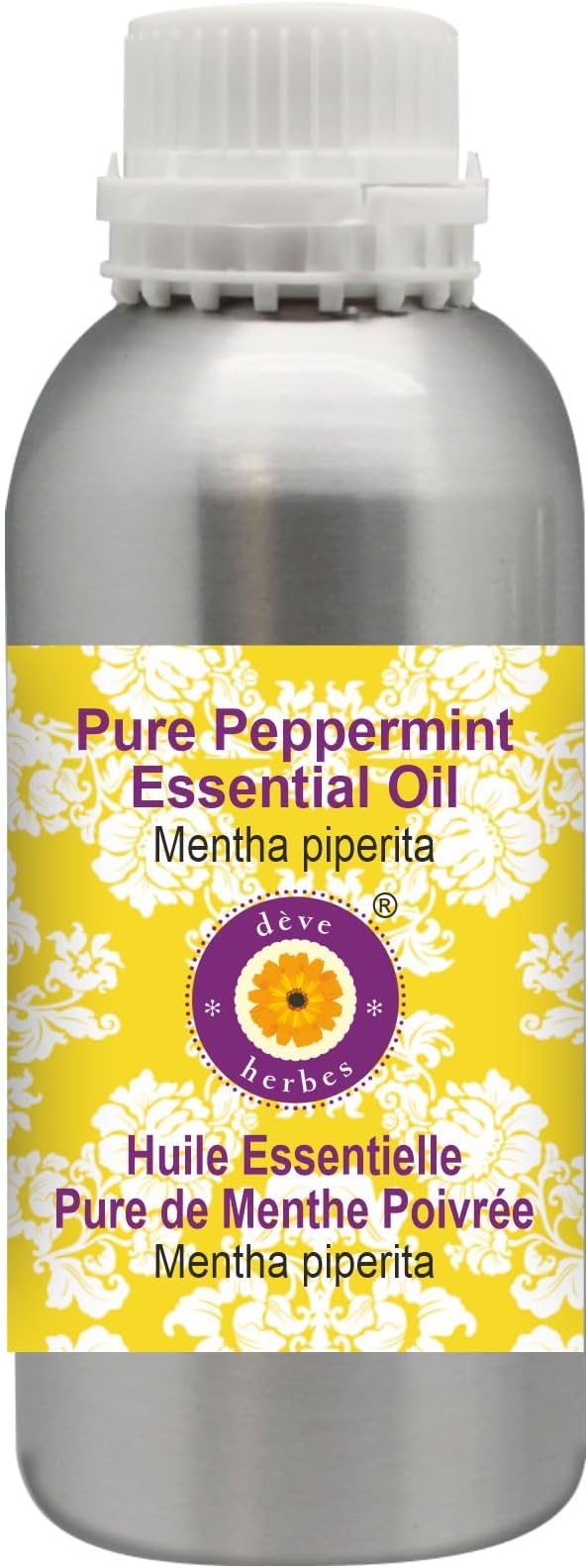 Deve herbes Pure Peppermint Essential Oil (Mentha piperita) Steam Distilled 300ml (10 oz)