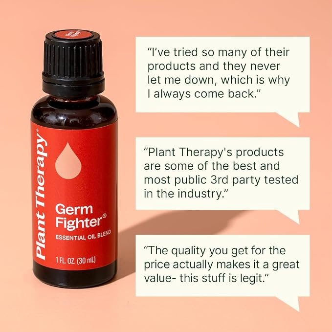 Plant Therapy Germ Fighter Essential Oil Blend 100% Pure, Undiluted, Natural Aromatherapy, Therapeutic Grade 30 mL (1 oz)