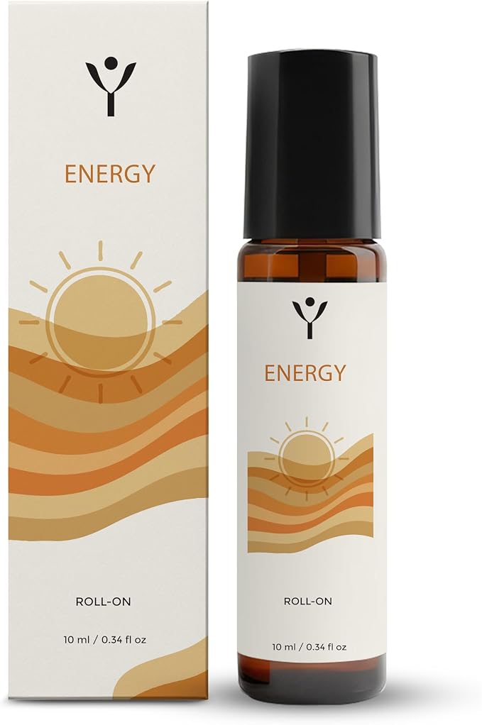 Peppermint Essential Oil Roll On for Energy & Focus – Aromatherapy Roller with Sweet Orange & Lemon – Pre-Diluted Peppermint Oil Roller for Pulse Points, 10 ml
