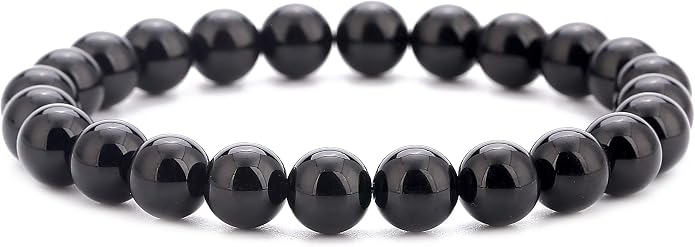 Men Women 8mm Natural Stone Lava Rock Diffuser Bracelet Elastic Yoga Agate Beads Bracelet Bangle