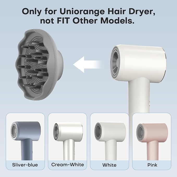 Magnetic Diffuser Only Designed for Uniorange Hair Dryer, not FIT Other Models. Professional Magnetic Styling Tool for Curly & Wavy Hair, Anti-Frizz & Quick Drying Diffuser for Natural Textured Hair