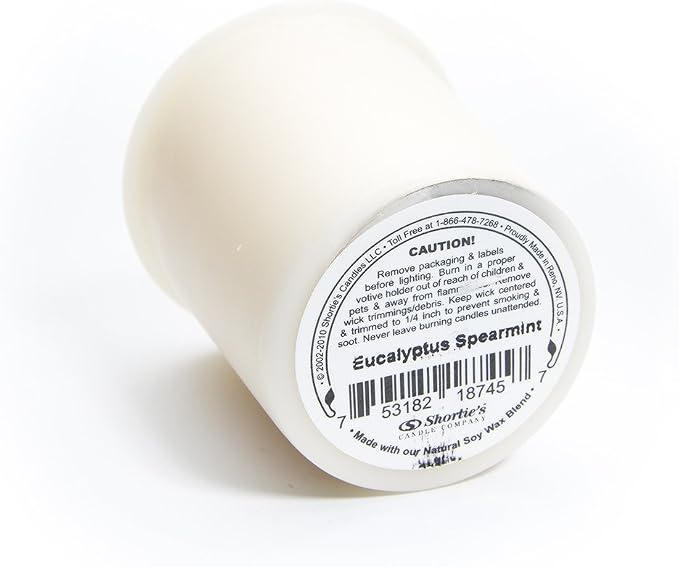 Eucalyptus Spearmint Soy Votive Candles - Scented with Essential & Natural Oils - 6 White Natural Votive Candle Refills - Fresh & Clean Collection