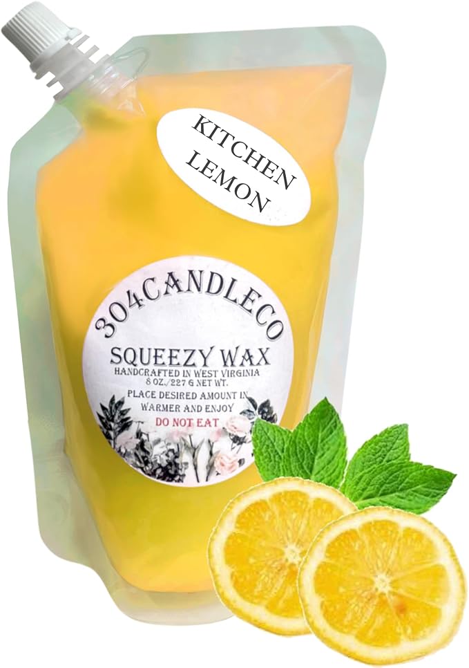 304CandleCo Large Squeeze Soy Wax Melt - 50 SCENTS! - Highly Fragrant & Hand-Crafted - Easy Mix & Match - American Made - Perfect for Wax Warmers (8oz, Kitchen Lemon)