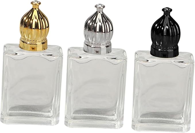 MAGICLULU 3pcs 15ml Glass Roller Bottles Set with Metal Roller Balls Refillable Essential Oil Bottles for Travel and Fragrance Portable Aromatherapy Kit in Gold Silver and Black