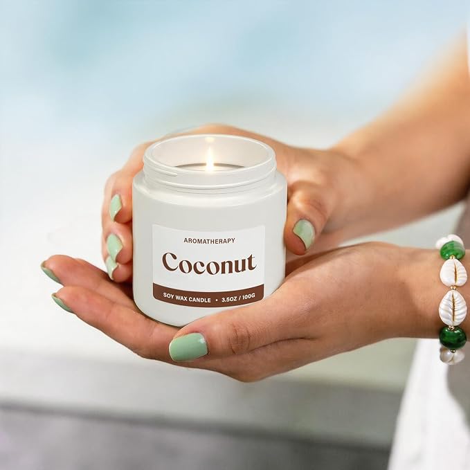 Coconut Scented Candles for Women, Soy Candle Gift Set, Tropical Coconut Candles, 2 Pack Aromatherapy Candles for Relaxing, Summer Home Decor