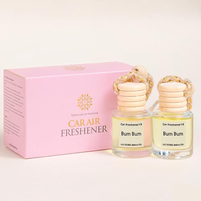 Hanging Car Air Freshener, Long Lasting Scent, Cute Air Fresheners for Women, 2 Pack Non-Toxic Essential Oil Diffuser, Made in USA