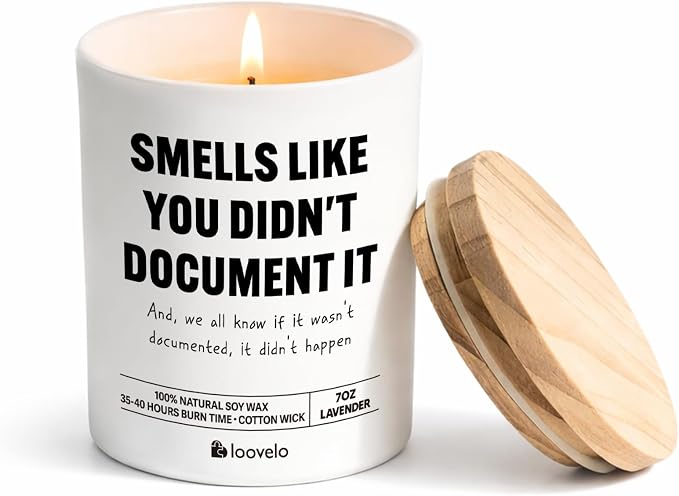 Smells Like You Didn’t Document It Funny Office Gifts for Boss Coworker HR Human Resource Scented Candle Home Office Jar Candle Soy Wax (7 oz, Lavender)