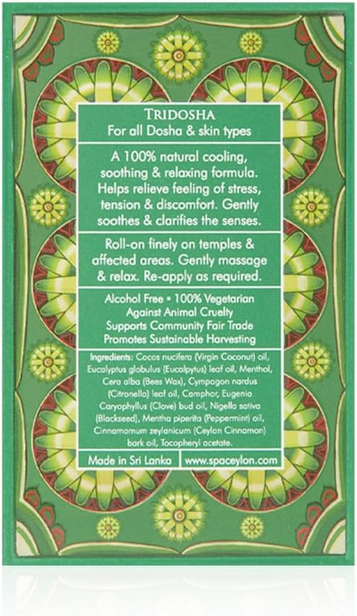SPA CEYLON Peace Soothing Balm Roll On | Instant Cooling Relief | Silicone-Free & Paraben-Free for | All Skin Types