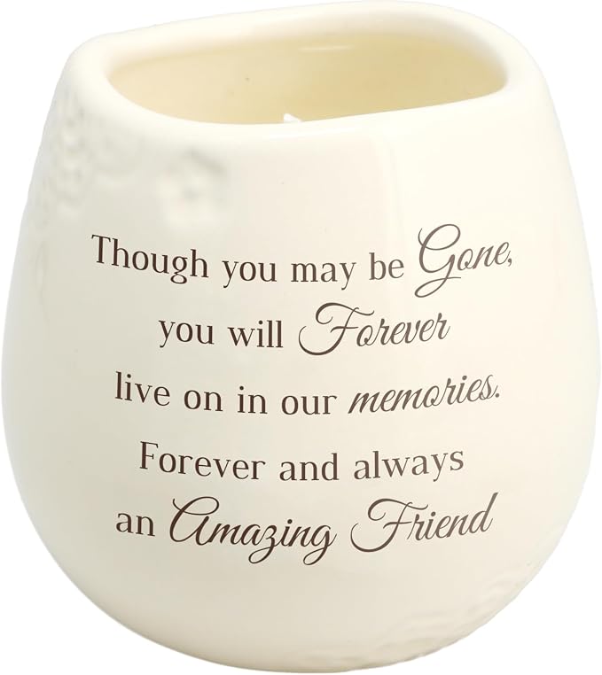 Pavilion Gift Company - Amazing Friend 8 oz Bereavement Candle, Memorial Gifts for Loss of Mother Father Friend Loved One, Remembrance, Condolences, Sympathy, 1 Count, Cream