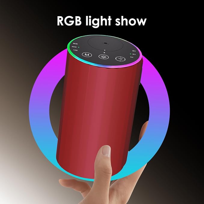 Waterless Essential Oil Diffuser, Battery Powered Mini Scent Air Machine, Aromatherapy Mist Diffuser for Home Room Car Office (red)