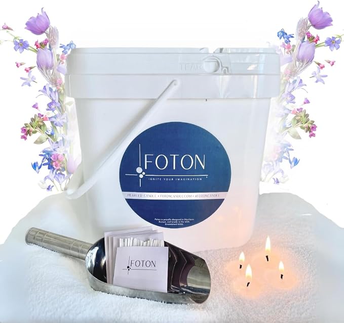 Foton Pearled Candle 9lb - Bulk Breezy Blanket Fresh Scented Non Toxic Luxury Long Lasting Powder Candles - Refillable Candle Sand with 100 Wicks for Candle Making