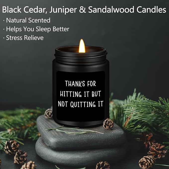 Homsolver Romantic Valentine Gifts for Men, Wedding Anniversary Christmas Valentines Day Gift for Him Boyfriend Husband-Thanks for Hitting It But Not Quitting It-Sandalwood Scented