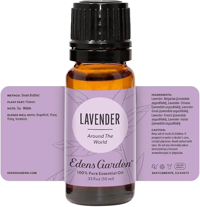 Edens Garden Lavender Around The World Essential Oil- 100% Pure Premium Grade, Undiluted, Natural, Therapeutic, Aromatherapy, The Best for Diffuser, Skin, Face, Candle 10 ml (.33 fl oz)