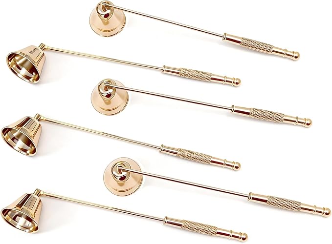 6 Pack Gold Candle Snuffer,Candle Snuffer Vintage,Candle Wick Trimmer(8.3 Inch)