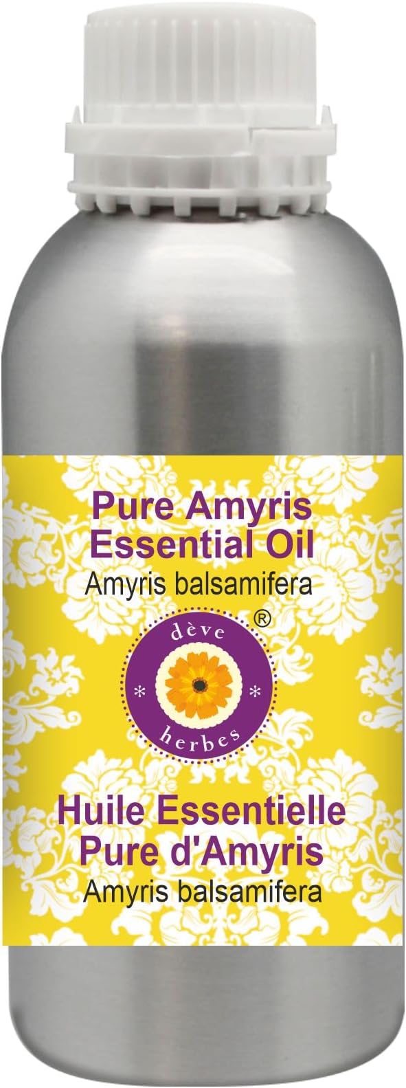 Deve Herbes Pure Amyris Essential Oil (Amyris balsamifera) Steam Distilled 1250ml (42 oz)